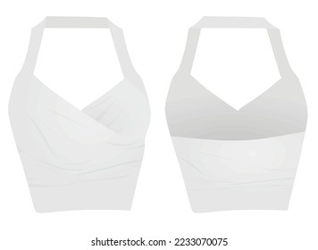 White sleeveless t shirt. vector illustration