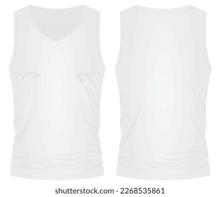 White sleeveless t shirt. vector illustration