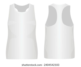 White sleeveless t shirt. vector illustration