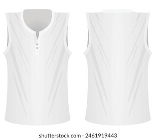 White sleeveless t shirt. vector illustration