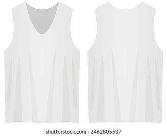 White sleeveless t shirt. vector illustration