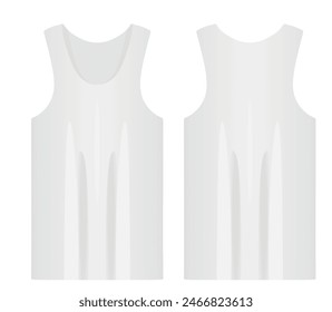 White sleeveless t shirt. vector illustration