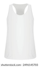 White sleeveless t shirt. vector illustration