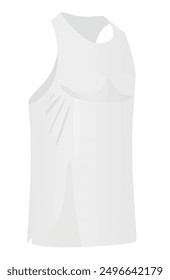 White sleeveless t shirt. vector illustration