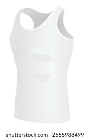 White sleeveless t shirt. vector illustration