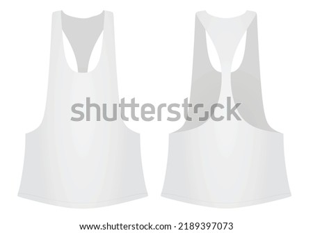 White sleeveless t shirt. vector illustration