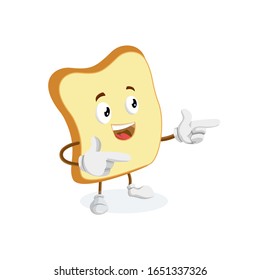 White Sliced Bread Cartoon Mascot Character Giving A Thumb Up. Vector Illustration Isolated On White Background