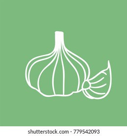 white sliced garlic