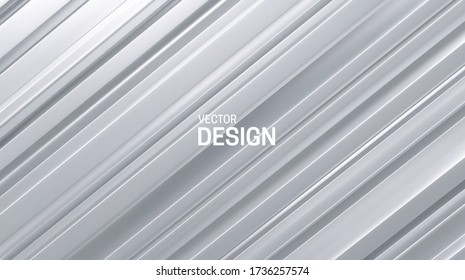 White sliced surface. Abstract geometric background. Vector illustration. Random plaster layers pattern. Striped texture. Architectural decoration. Minimalist banner or cover design