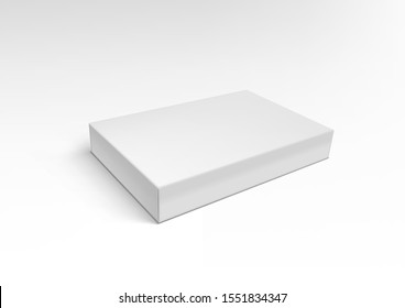 White Slim Pasteboard Box Isolated On White Background. EPS10 Vector