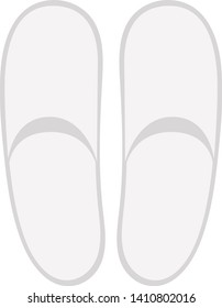 White slippers flat illustration on white