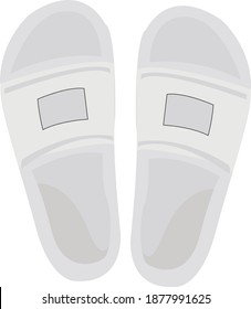 Pantuflas blancas, ilustración, vector sobre fondo blanco