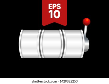 White Slot Machine Slots Reel Spin Gambling Vector Illustration