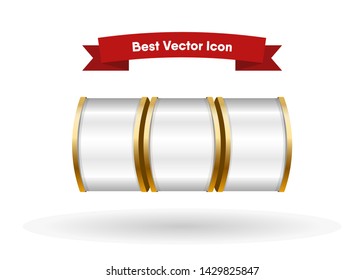 White Slot Machine Slots Reel Spin Gambling Vector Illustration
