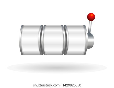 White Slot Machine Slots Reel Spin Gambling Vector Illustration