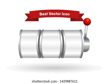 White Slot Machine Slots Reel Spin Gambling Vector Illustration