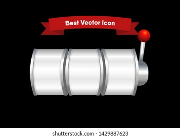 White Slot Machine Slots Reel Spin Gambling Vector Illustration