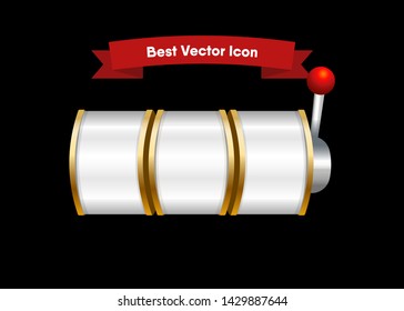 White Slot Machine Slots Reel Spin Gambling Vector Illustration