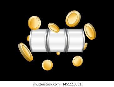 White Slot Machine Slots Reel With Coins Jackpot Spin Gambling Vector Illustration