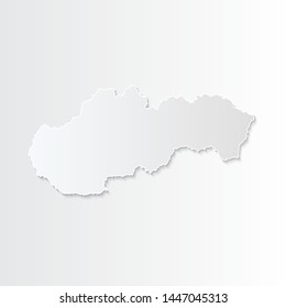 White Slovakia map-countries. Vector paper map of Slovakia on a gray background. Vector illustration.