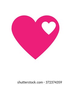 white small heart in pink hearts symbol vector icon valentine