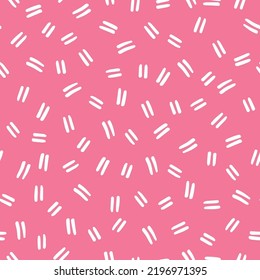 White small lines seamless pattern with pink background.