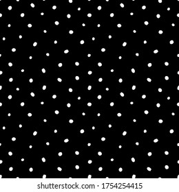 White small paint brush dots seamless pattern. Vector illustration.