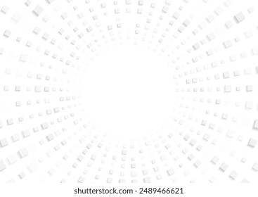 White small square dots abstract circular background. Vector minimal technology halftone design