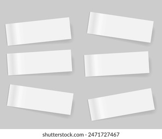 White small stickers on the background. Vector illustration