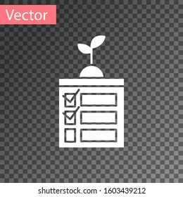 White Smart farming technology - timer farm automation system in app icon isolated on transparent background.  Vector Illustration