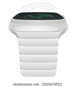 White smart hand watch. vector illustration