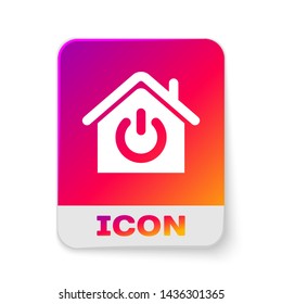 White Smart home icon isolated on white background. Remote control. Rectangle color button. Vector Illustration