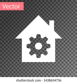 White Smart home settings icon isolated on transparent background. Remote control. Vector Illustration