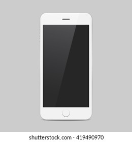 White smart phone icon with shadow