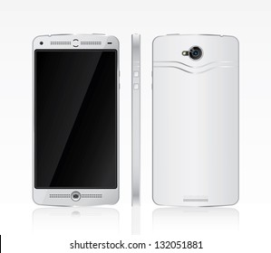 White smart phone - vector illustration