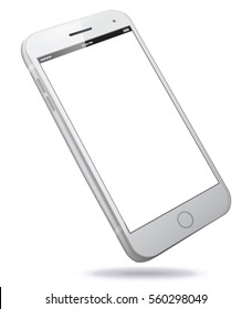 White Smart Phone Vector Illustration isolated on white.
