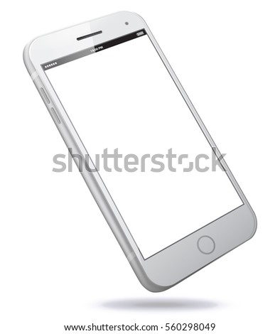 White Smart Phone Vector Illustration isolated on white.
