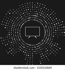 White Smart Tv icon isolated on grey background. Television sign. Abstract circle random dots. Vector Illustration