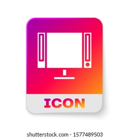 White Smart Tv icon isolated on white background. Television sign. Rectangle color button. Vector Illustration
