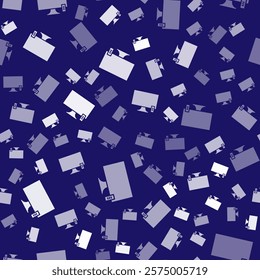 White Smart Tv icon isolated seamless pattern on blue background. Television sign.  Vector Illustration