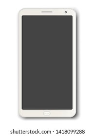 White smartphone, gadget, mobile phone isolated on a white background. Can be used as a mockup for your design. Vector illustration.
