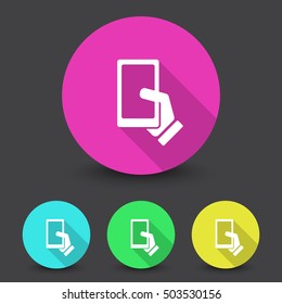 White Smartphone  icon in different colors set