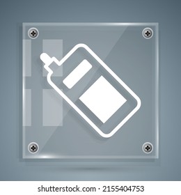 White Smartphone, mobile phone icon isolated on grey background. Square glass panels. Vector