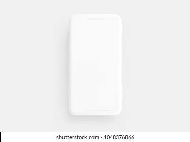 White Smartphone mockup isolated realistic design. Mobile phone, template modern gadget. vector illustration