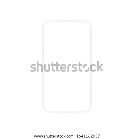 White smartphone mockup. Realistic blank mobile phone template for UI testing or business presentation. Vector empty silhouette cellphone