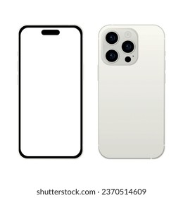 Smartphone blanco, plantilla de maquillaje sobre fondo blanco - Ilustración vectorial