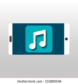 white smartphone music network digital vector illustration eps 10