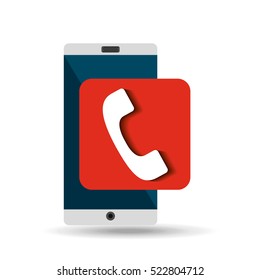 white smartphone telephone network digital vector illustration eps 10