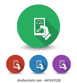 White Smartphone Test icon in different colors set