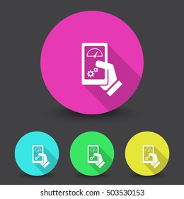 White Smartphone Test icon in different colors set